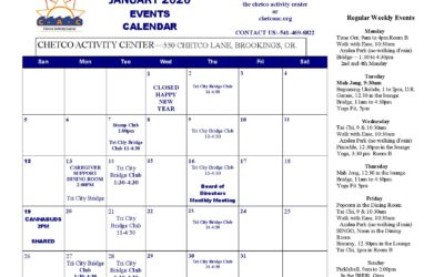 January 2020 Events Calendar