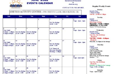 June 2022 Calendar of Events