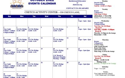 October 2022 Calendar of Events