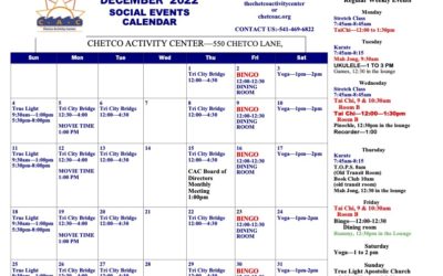 December 2022 Calendar of Events