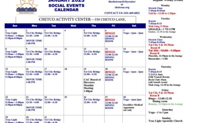 January 2023 Calendar of Events