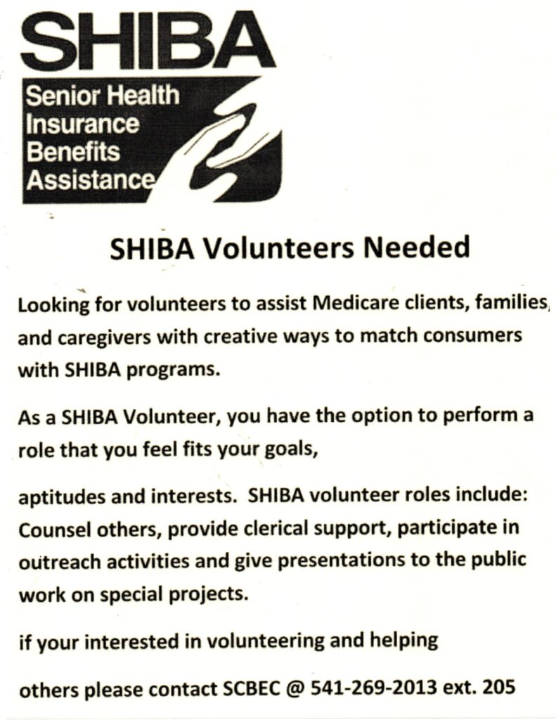 SHIBA Volunteers Needed