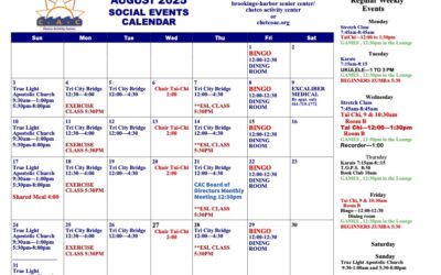 August Calendar of Events