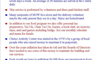 Chetco Activity Center needs your help