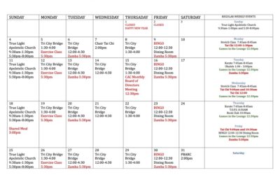 January Calendar of Events 2026