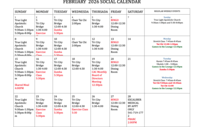 February Calendar of Events 2026